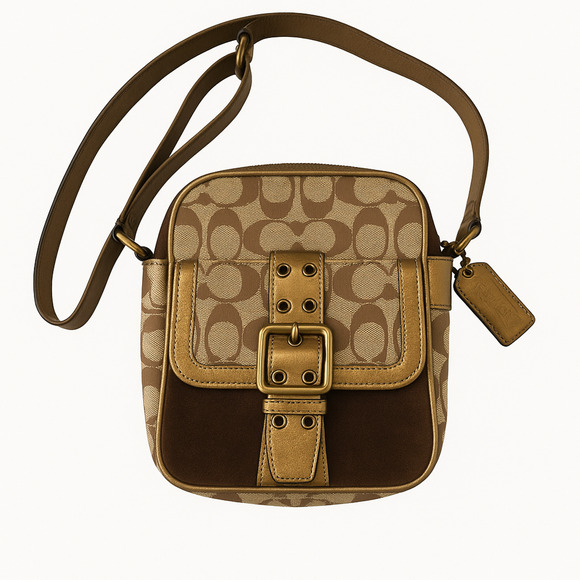 Coach Signature Canvas Suede Combi Shoulder Bag – Style 1497 – Fall 2004 Special - Picture 1 of 16